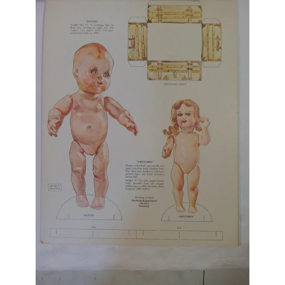 Vintage Old Fashioned Cut Out  Paper Dolls Book